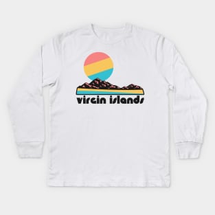 Retro Virgin Islands ))(( Tourist Souvenir National Park Design Kids Long Sleeve T-Shirt